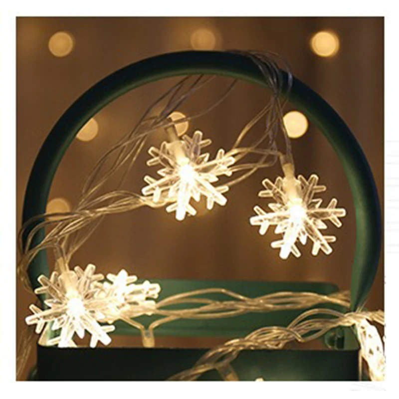 Снежинки строка светильник светодиодный Батарея питание Рождественский Декор