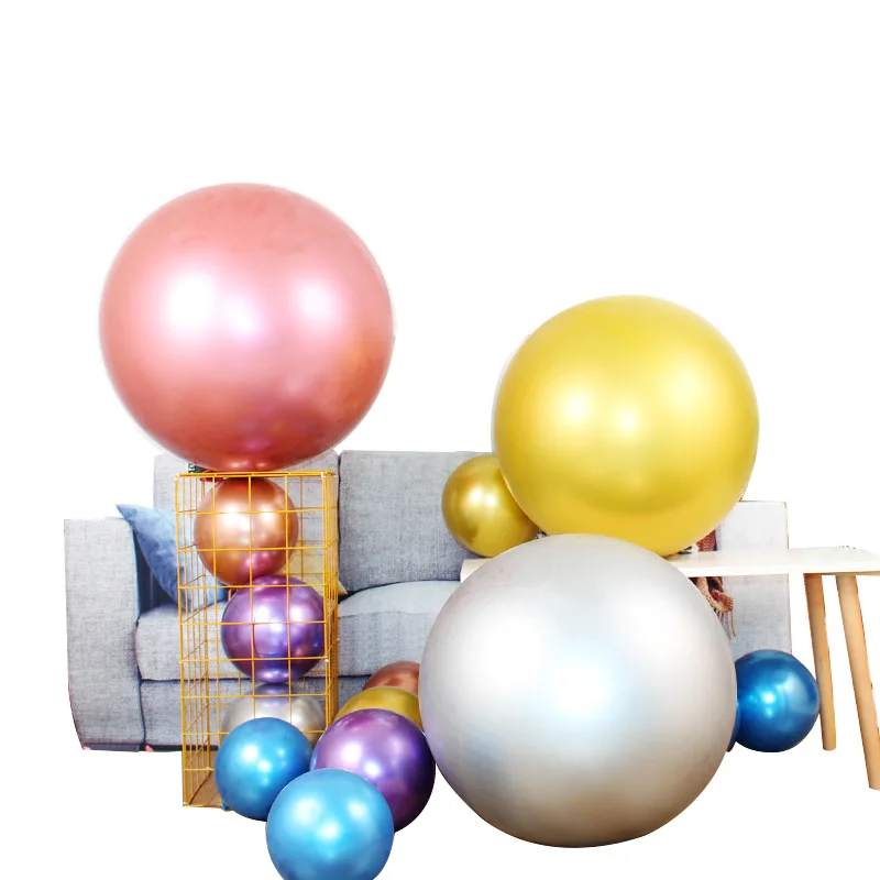 18 дюймов 1 шт. шары из латекса цвета металлик круглый цвет золотой серебристый