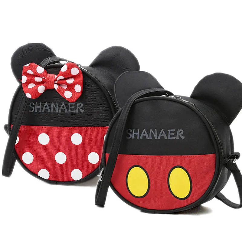 

Disney New Mickey Mouse One-Shoulder Leather Trendy Backpack Cartoon Mickey Minnie Printing Ladies Bag Student Korean Hand Bag