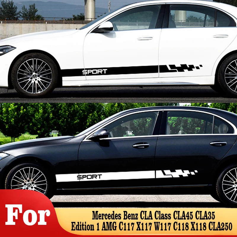 

Car Stickers Side Stripe For Mercedes Benz CLA Class CLA45 CLA35 Edition 1 AMG C117 X117 W117 C118 X118 CLA250 Body DIY Decals