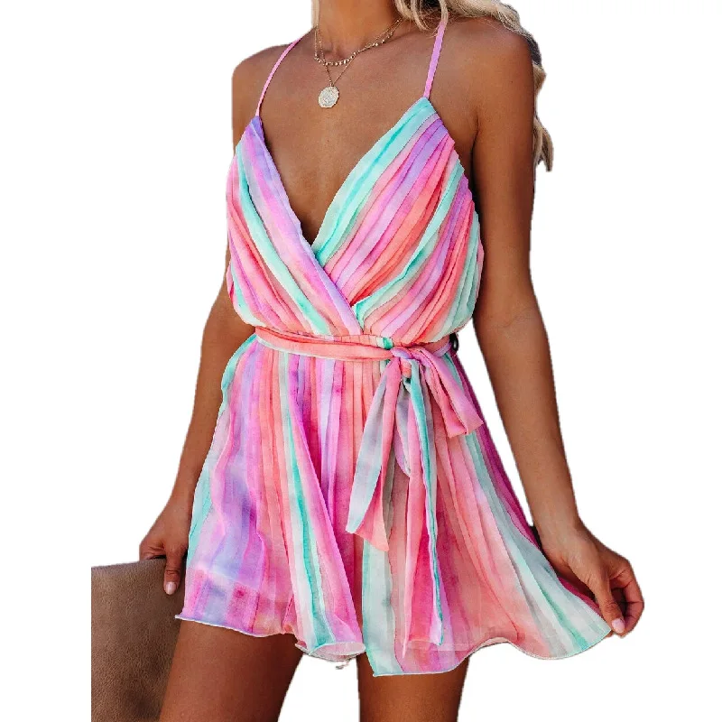 

Summer 2021 Bohemian tie dye sexy sling bikini beach bathing suit cover sarong women's skirt beach suit