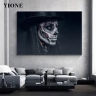 Черное лицо черепа граффити тату девушка картины на холсте Современная фигурка художественные принты на стену украшение для дома плакаты для гостиной