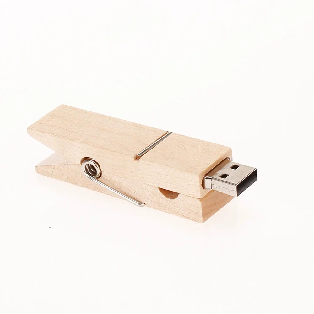 

Usb Flash Drive 128Gb Creative Wood Clip Pendrive 4Gb 8Gb Pen Drive 16Gb 32Gb 64Gb Usb Memory Stick Real Capacity Free Shipping