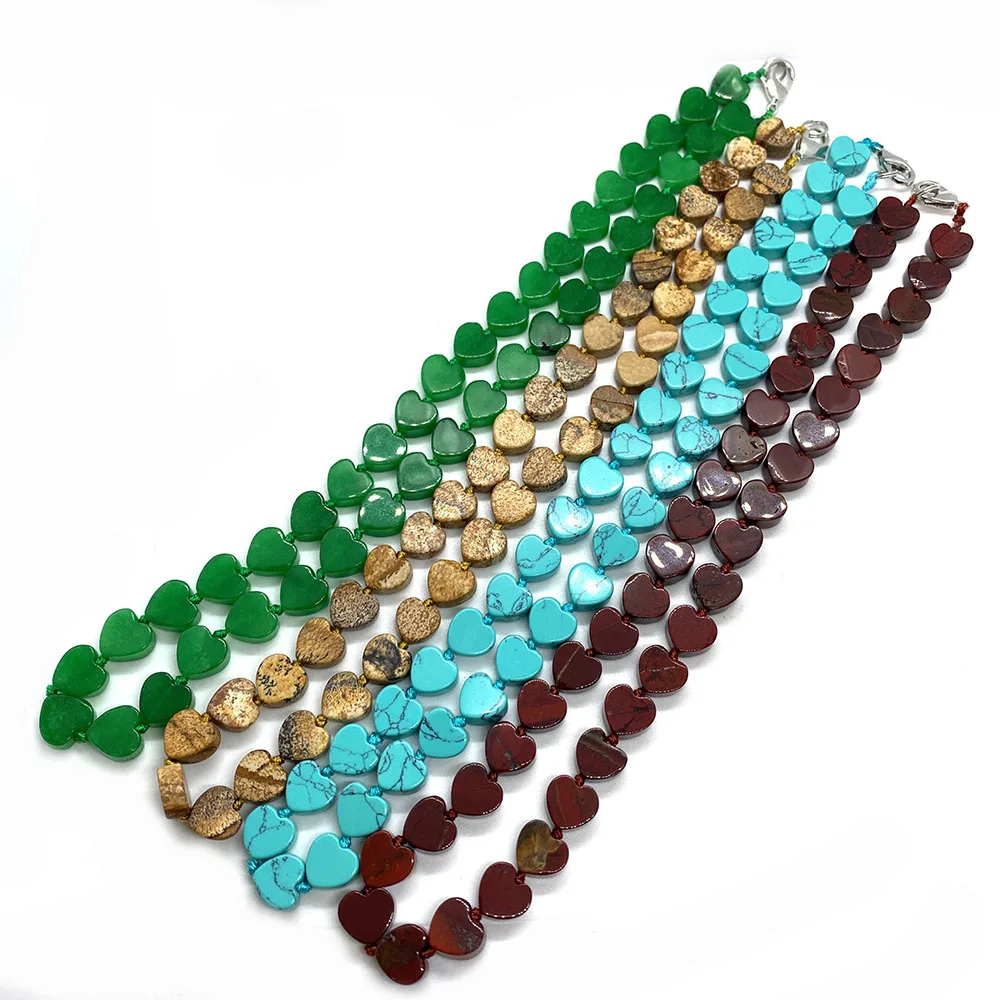 

Natural Stone Bead Necklace Lady Turquoise Crystal Love Yoga Reiki Healing Chakra Malachite Necklace Female Jewelry Accessories