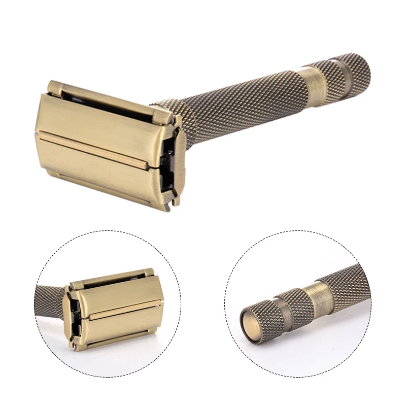 Новые 7 зубчатых регулируемых защитных бритв ручная бритва металлическая латунь