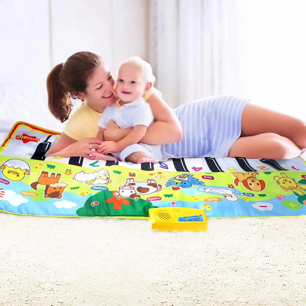 

Baby Music Play Mat Funny Animals Electronic Multifunction Keyboard Touch Play Toddler Musical Carpets Educational Toys for Kids