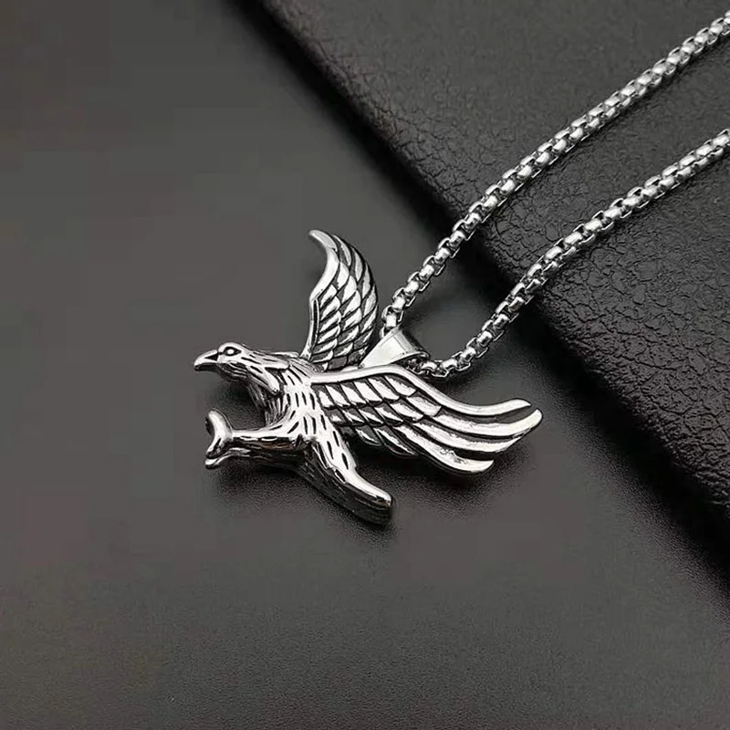Мужские титановые Подвески с изображением орла Falcon Hawk панк-ювелирные изделия из