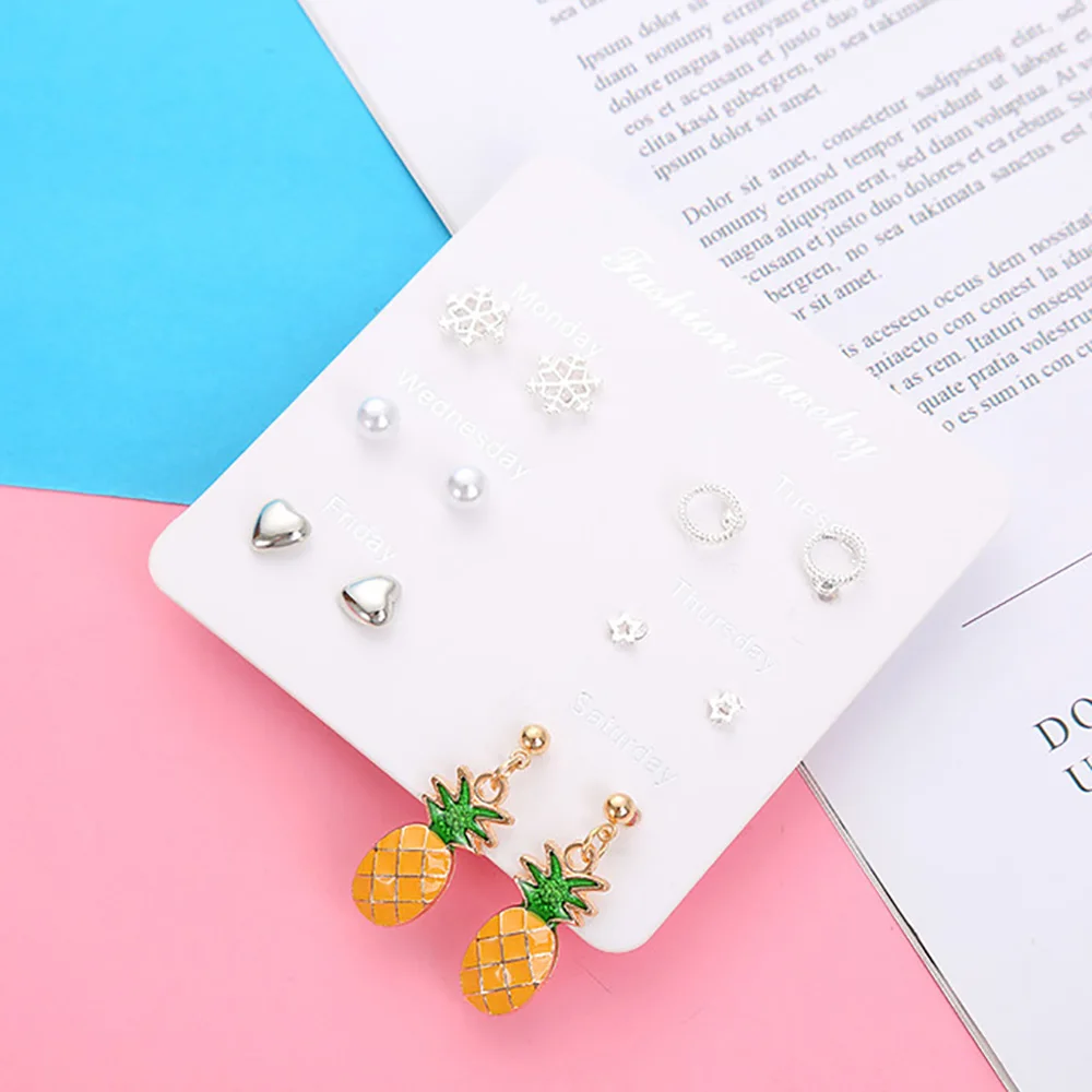 22 цвета 6 пар модный Комплект сережек для женщин серьги с кристаллами в виде