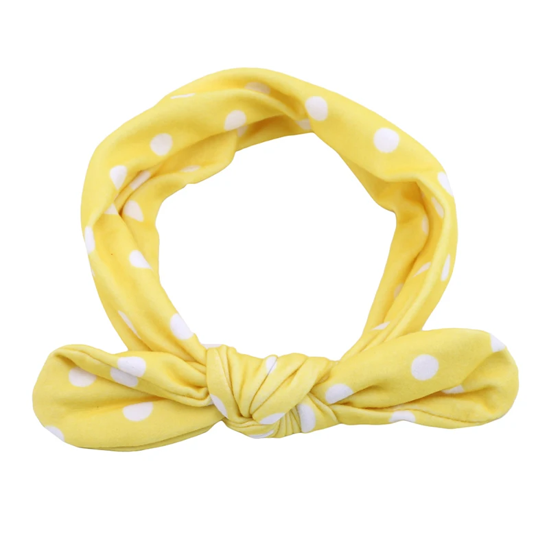 

Женская эластичная повязка на голову с бантиком и ушками кролика, Детские аксессуары для волос, женская одежда в горошек для йоги