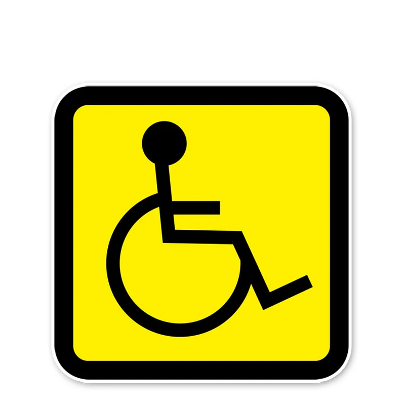 

Attention Security Sign Disability Disabled Reflective Car Stickers Exterior Accessories PVC Decal,12cm*12cm