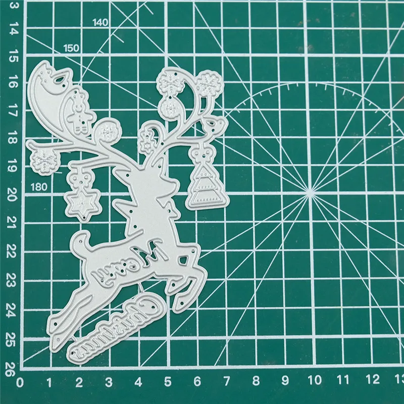 Зимняя Снежинка Олень Рождество Металл резки штампы для скрапбукинга карты