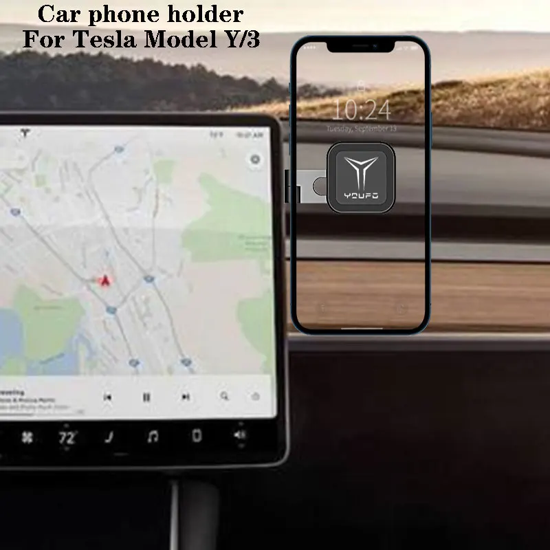 

Car Cellphone Holder Magnetic Mount Support For Tesla Model 3 Model Y Mobile Floating Display Phone Holder accessories