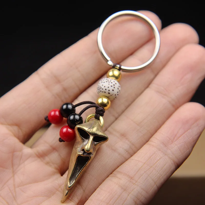 Брелок для ключей в стиле панк ретро латунь мужской череп смерти креативный