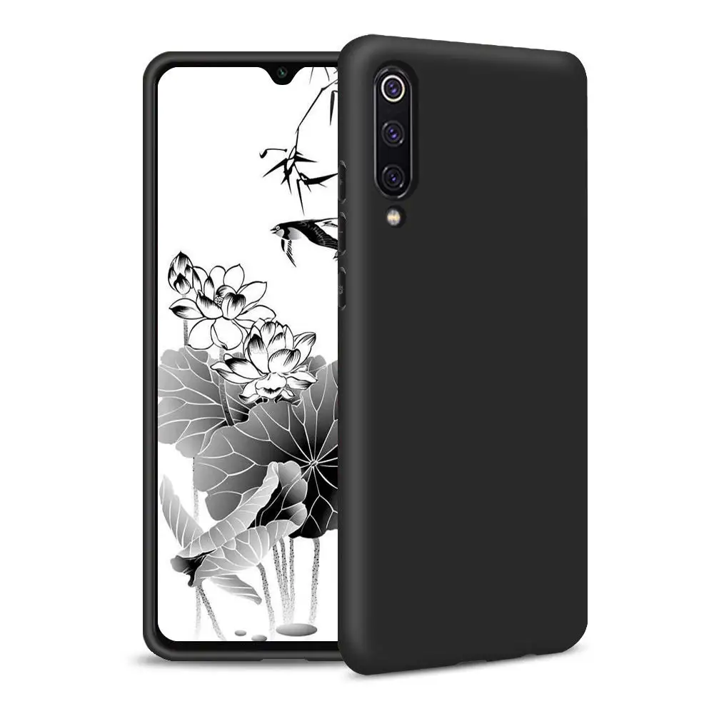 Черный Силиконовый чехол для Samsung Galaxy A50 A30 A40 A10 A20 A70 тапочки однотонного яркого A20e M20 A7 Примечание 10 S8 S9 S10 плюс S10e 5G чехол Крышка - Цвет: Черный