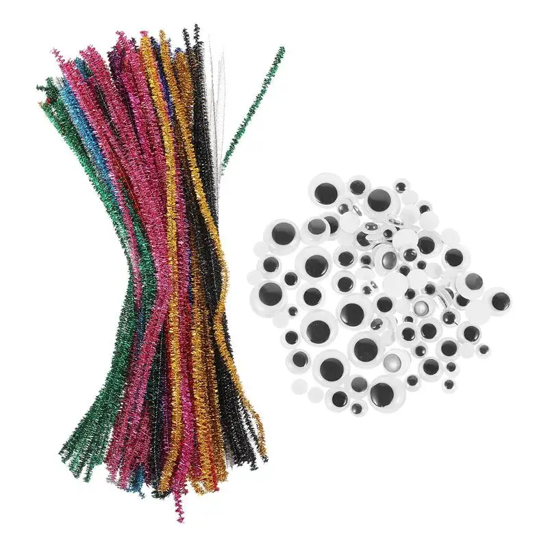 

1 Set Colorful Handmade DIY Materials Kit Kids Colorful Plastic Plush Sticks