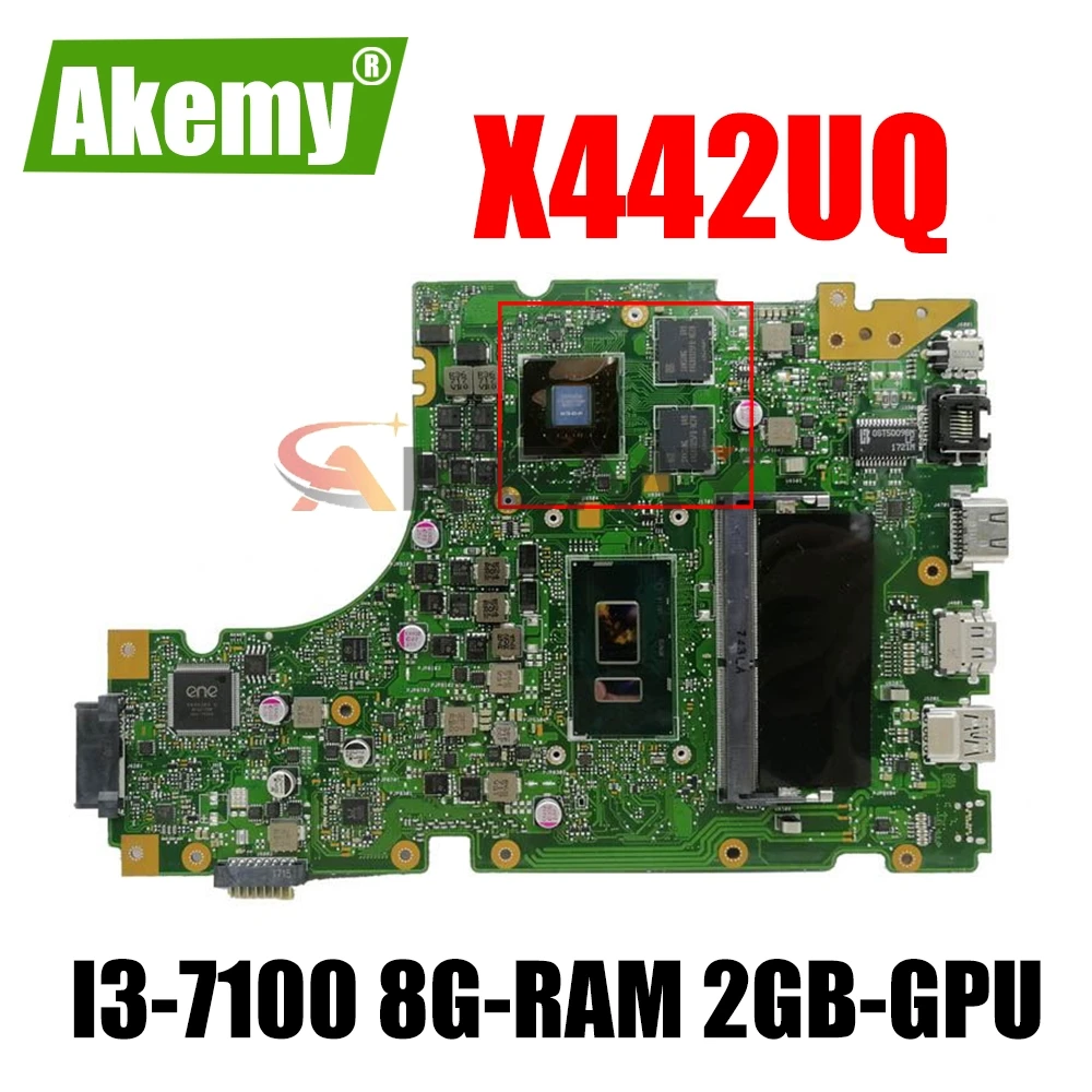 

Akemy Laptop motherboard For Asus X442UQ X442UN X442UNR X442UF X442UR A480U X442U mainboard W/ I3-7100 8G-RAM 2GB-GPU