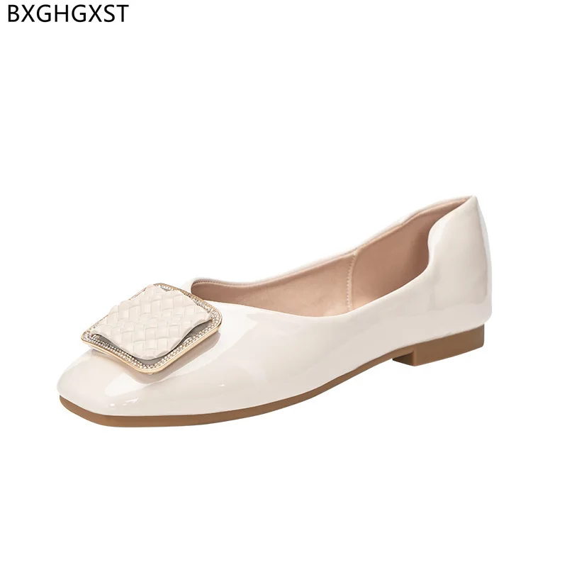 

Туфли женские из лакированной кожи, плоская подошва, лоферы, повседневная обувь, корейский стиль, кроссовки, черные, 2023