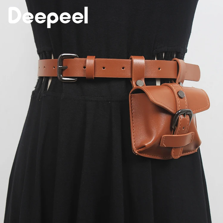 

Deepeel 1Pc 2.2*104cm Women New Retro Fashion Waistbag Thin Belt Cummerbunds Square Bag Decorative Corset Female Luxury Belts