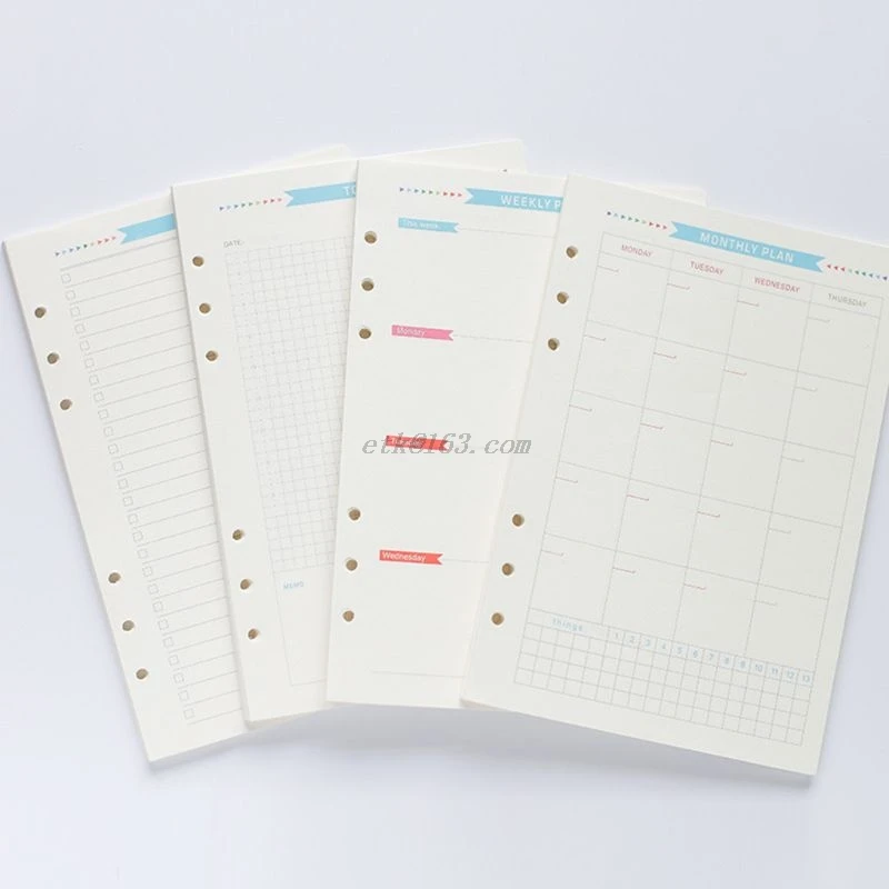 Спиральный планировщик с 6 отверстиями Заполняемая внутренняя бумага дневник