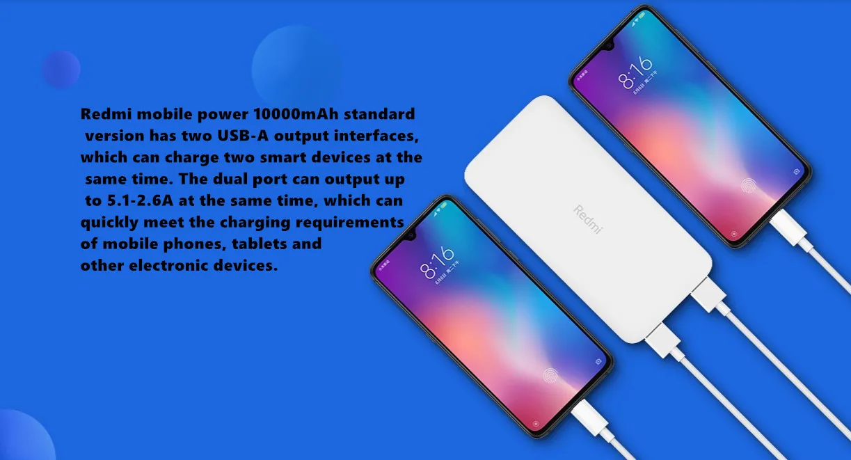 Xiao mi Red mi power Bank 10000 мАч power bank QC3.0 портативное зарядное устройство 2 usb-порта аккумулятор внешний аккумулятор mi power Bank 10000 мАч