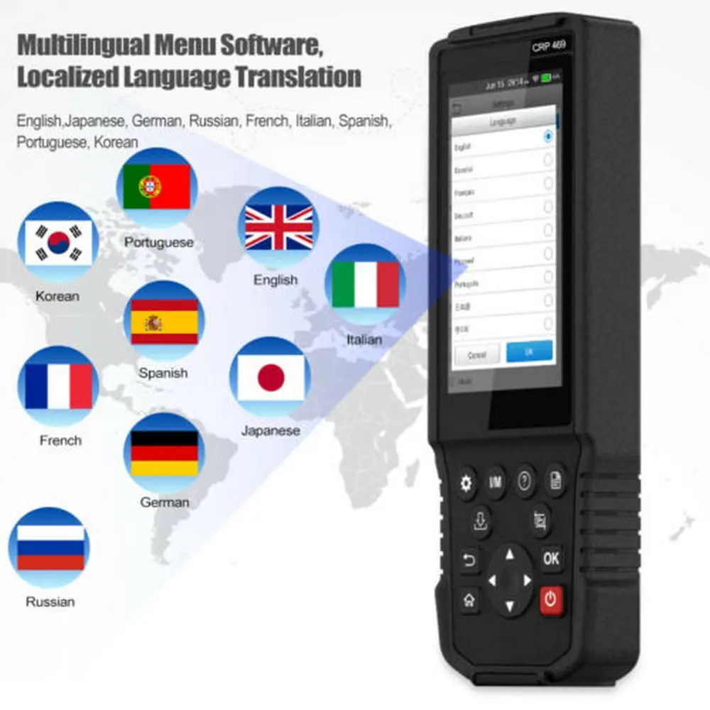 Original Launch CRP469 OBD2 Car diagnostic Scanner ABS EPB DPF TPMS 11 Reset Functions Code-Reader Diagnostic Tool PK CRP429C |