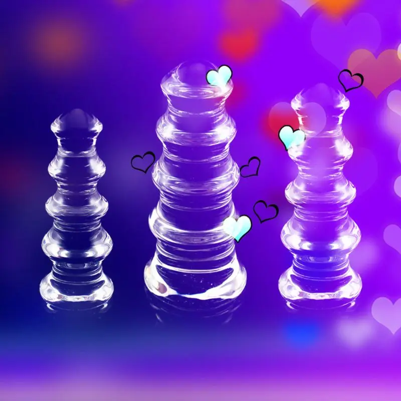 Анальная пробка Анальный секс большая со стразами Вагина мяч пирекс стеклянный