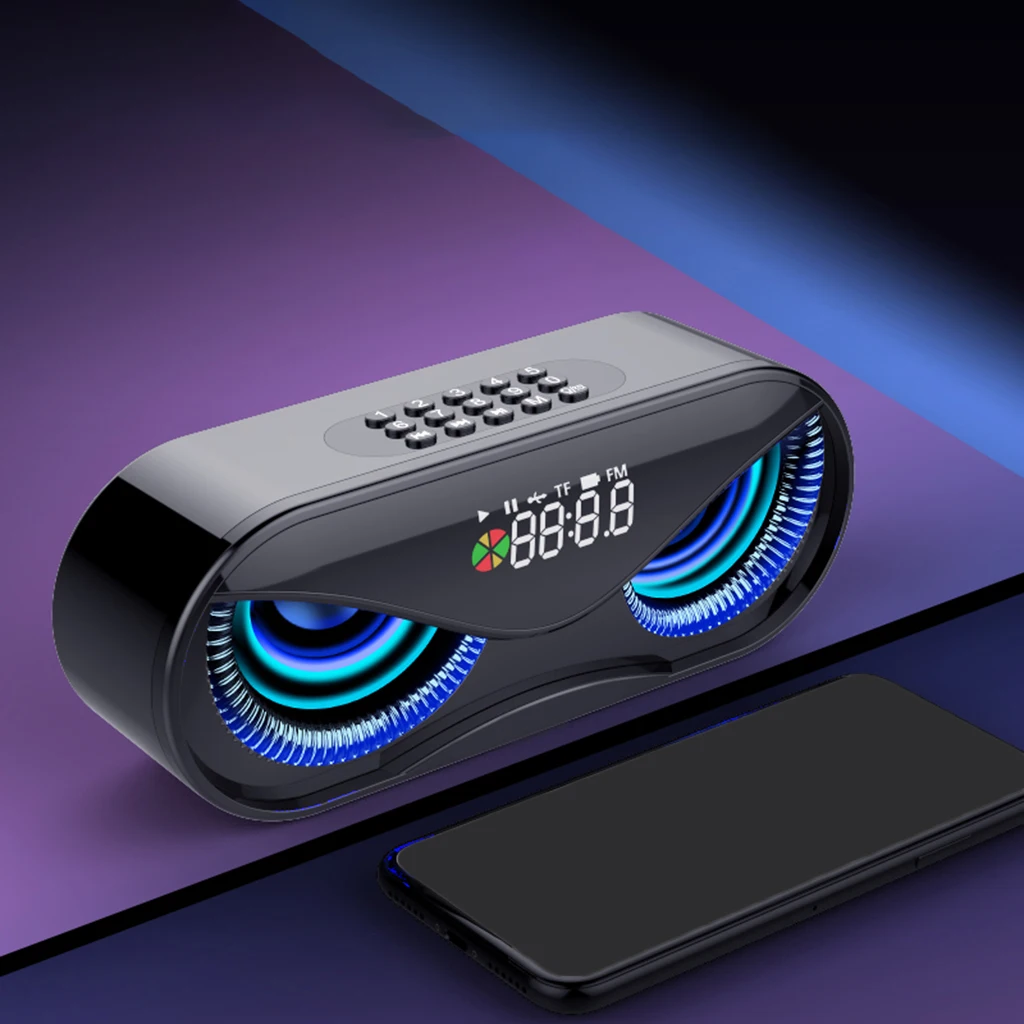 

Hot Sales Bluetooth 5.0 Speaker Portable Loudspeaker Wireless Outdoor Handfree Call Multifunction Speaker with FM Radio Clock TF