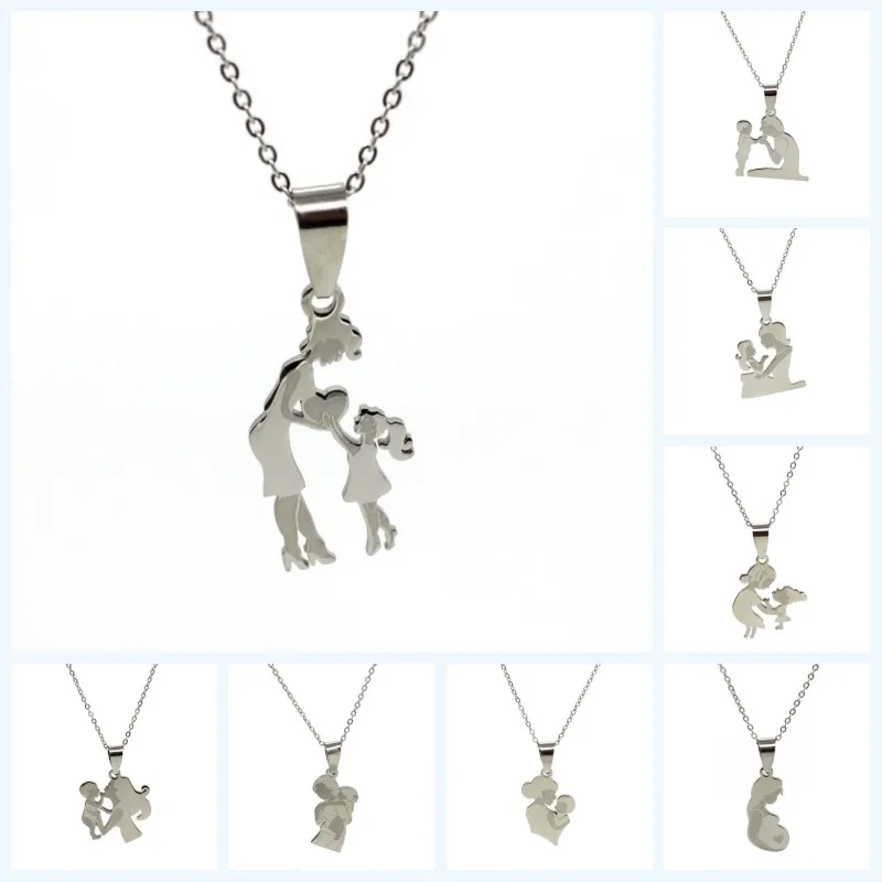 

Stainless Steel Pendant Necklace Mom Charm Necklace Daughter Wife Maternal Family Mother Days Love Gift Choker