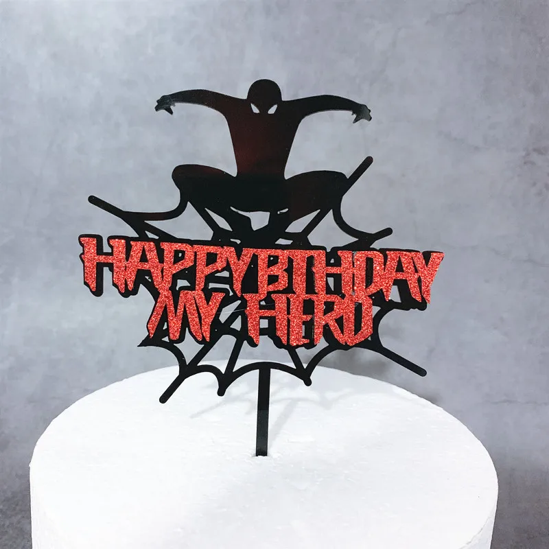 Мой герой Marvel Человек-паук акриловый торт Топпер супер капкейк Для детей день