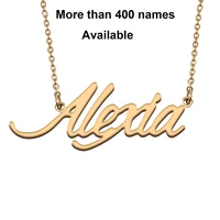 cursive initial letters name necklace for alexia birthday party christmas new year graduation wedding valentine day gift