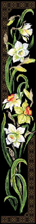 Ирис, Daffodil, Орхидея, вышивка крестом, посылка, цветок Аида, 18ct, 14ct, 11ct, черная ткань, Набор для вышивания, сделай сам, рукоделие