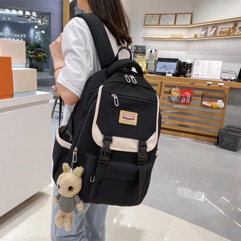 Школьные ранцы для девочек-подростков, студенческий рюкзак, женская сумка для книг, вместительный нейлоновый школьный ранец, 2021