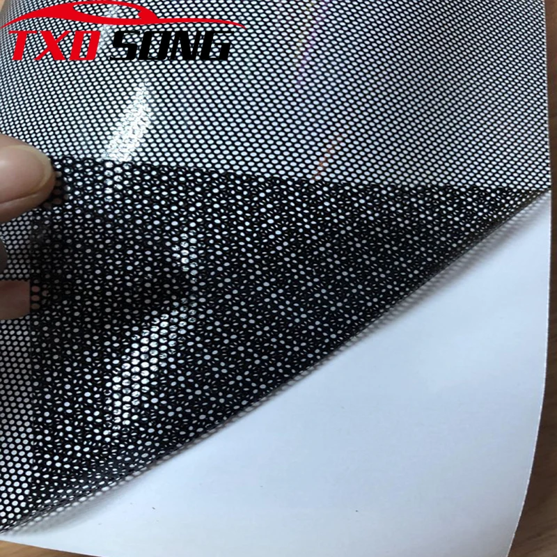 53cmx200cm Fly Eye Perforated Tint Mesh Film Black One Way Vision Car Scooter Motorcycle Headlight Rear Light Decal Sticker