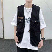 spring and summer retro tooling vest port style japanese tide brand handsome casual loose sleeveless jacket waistcoat vest