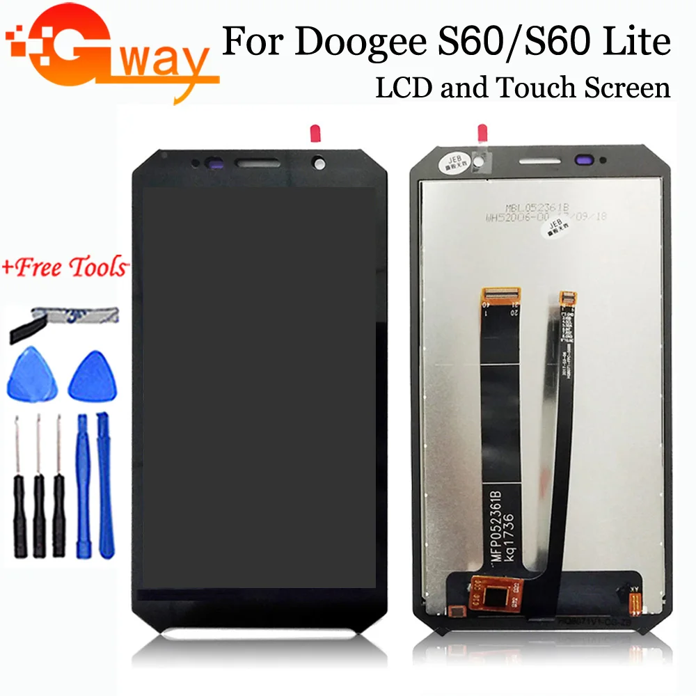 ЖК дисплей Doogee S60 5 2 дюйма дигитайзер сенсорного экрана рамка в сборе для замены