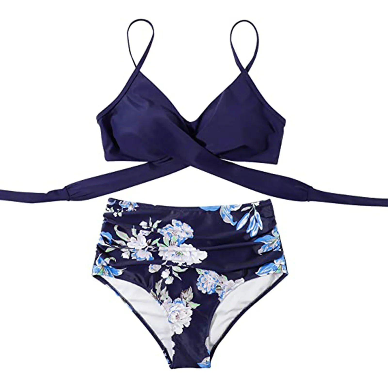 

swimwear women bikinis 2021 mujer Print Bandage Two-piece Swimwear Swimsuit Beachwear Set 2021 ropa mujer