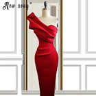 Для женщин на одно плечо облегающее вечернее платье элегантный оборками красный бандажные платья Bodycon пикантные вечерние ночной клуб платье