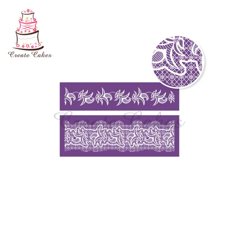 Новый дизайн кружевной боковой трафарет для торта дизайнерский цветочный
