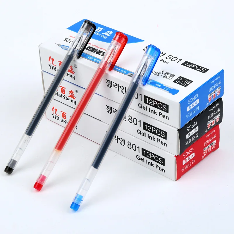 3 шт . рекламная Алмазная головка прозрачная гелевая ручка 0 5 мм красные черные