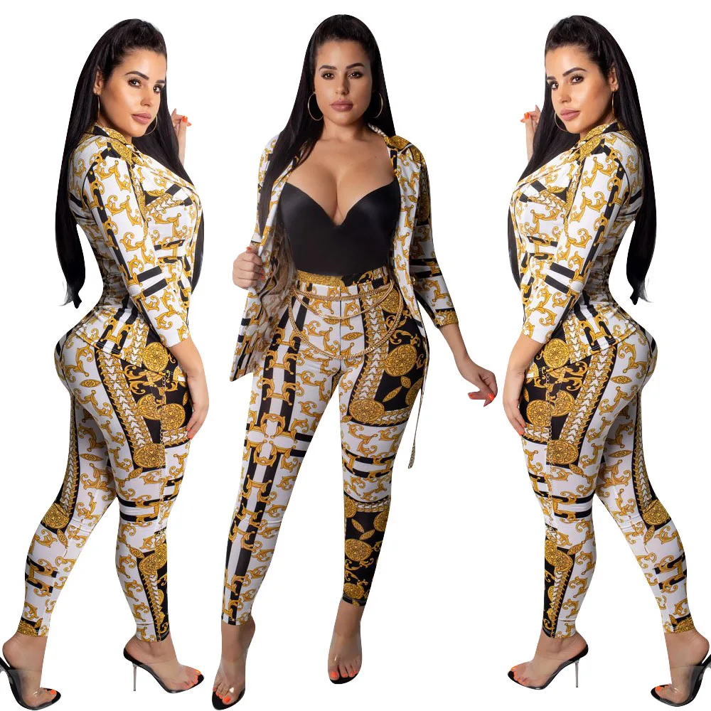 

Two Piece Set Women Sexy Outfit Summer Tracksuit Female Clothing 2021 Crop Tops Pants Office Suits Sportswear Vendors L5258