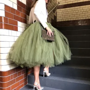 Юбка-пачка женская, трапециевидная, эластичная, цвета хаки, 2020