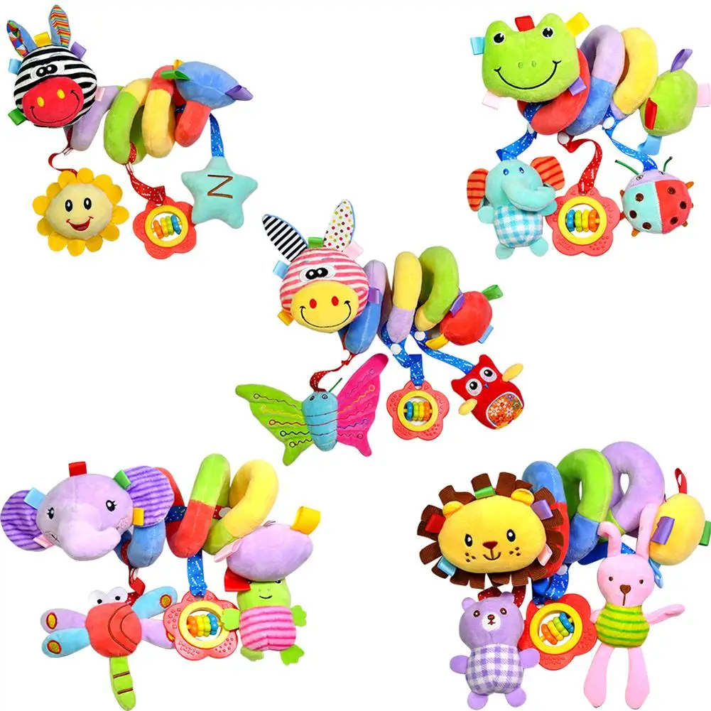 

Cartoon Baby Toys 0-12 Months Bed Stroller Baby Mobile Hanging Rattles Newborn Plush Infant Toys For Baby Boys Girls