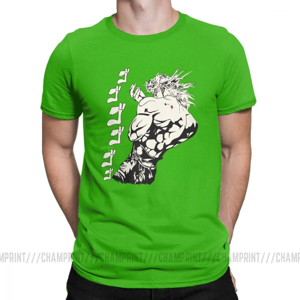 Dio Brando Jojos необычные футболки для приключений для мужчин из чистого хлопка футболка Joestar аниме Kujo крови отаку крестоносцев короткий рукав футболки - Цвет: Зеленый