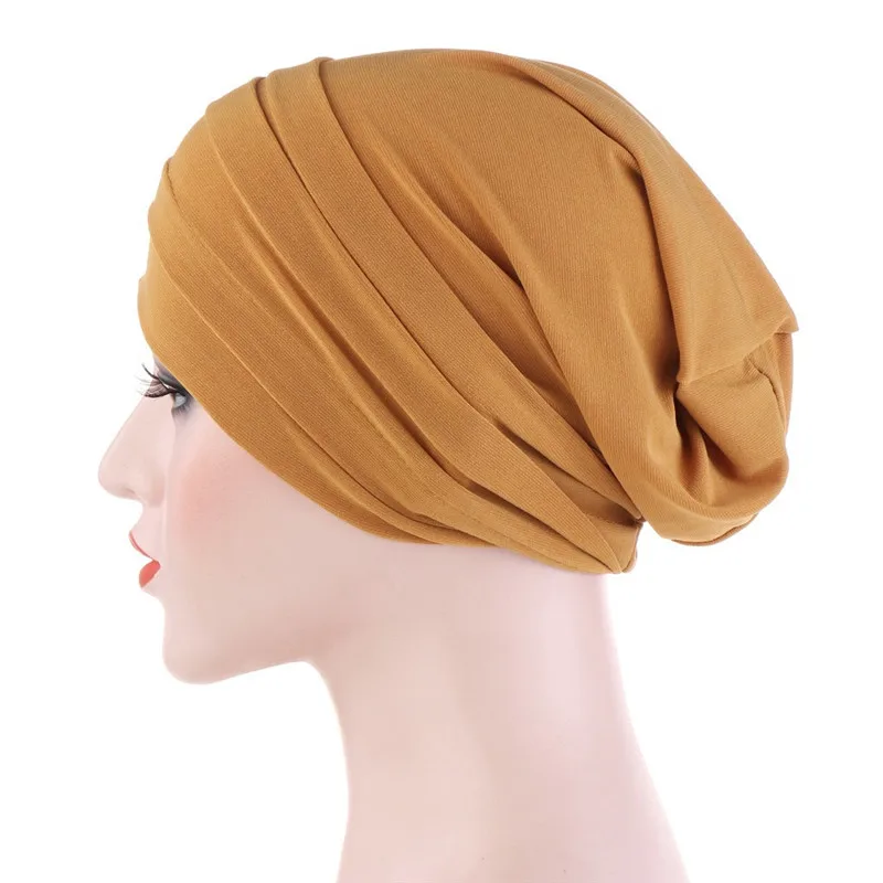 

2021 nuevo turbantes para las mujeres musulmanas color slido underscarf gorras mujer hiyab interior turbante diadema sombrero
