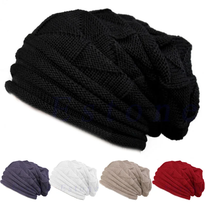 

Unique Cap In Baggy Knitted Cap Big, Warm For Winter, Hairy Wool Cap
