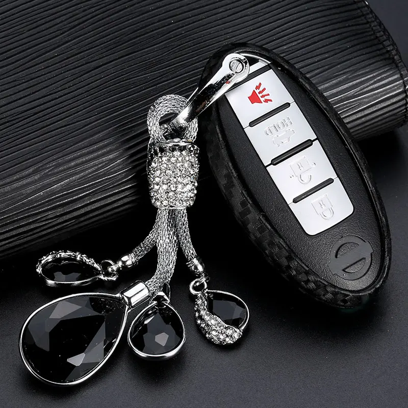 key cover N keychain Паттерн углеродного волокна Чехлы для ключей для Nissan, Infiniti Altima Armada Максима Rogue 370Z куб M35 M37 M45 G25 G35 G37 Q40 Q60 - Название цвета: key cover N keychain