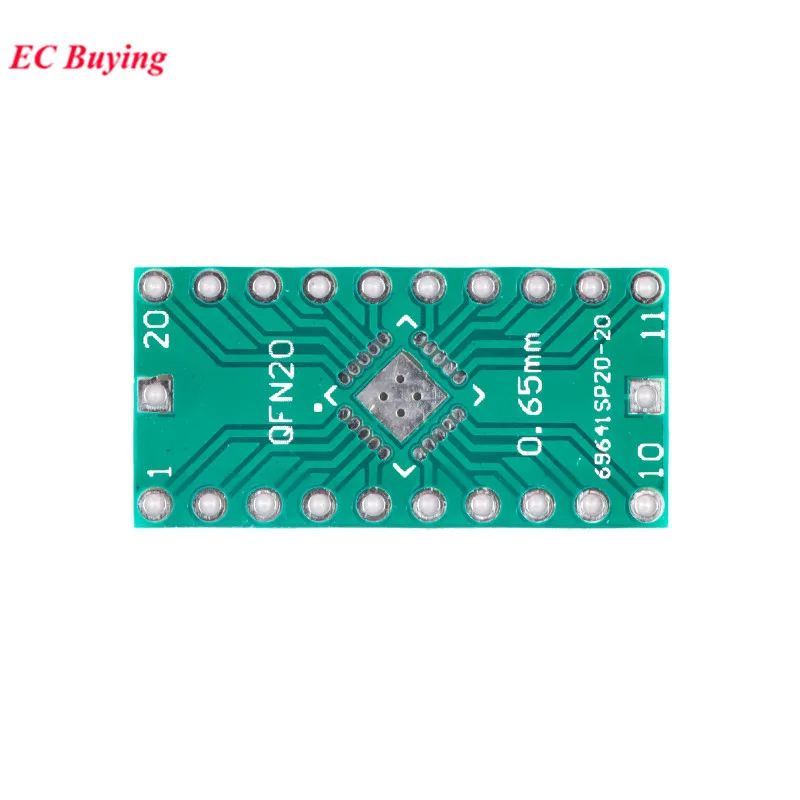Переходник QFN20 для печатной платы 10 шт. с SMD на DIP20 DIP Pin IC тестовая пластина 0 5 мм 65 2
