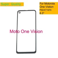 10pcslot for motorola moto one vision p50 xt1970 touch screen front outer glass panel lens for moto one vision lcd with oca