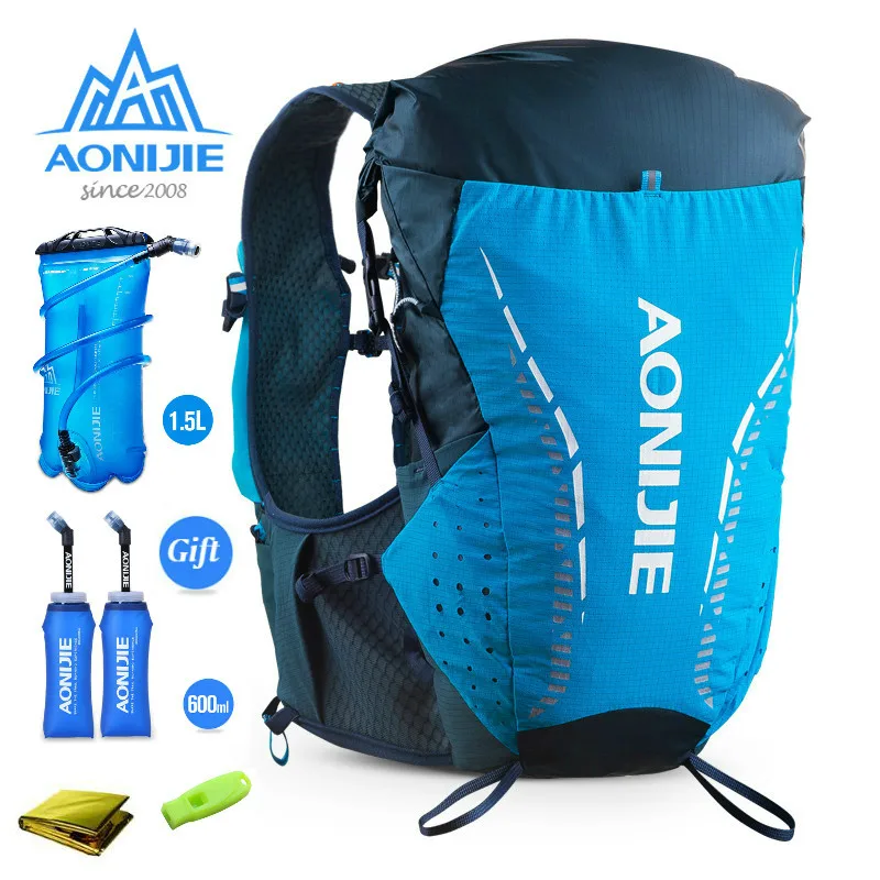 Beste Aonijie C9104 Ultra Vest 18L Hydratatie Backpack Bag Pack Zachte Waterzak Fles Wandelen Trail Running Marathon Race Smxl 600ml