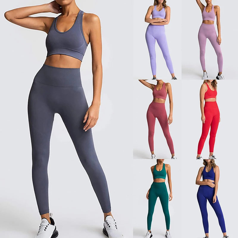 

LOOZYKIT Seamless Women Yoga Set Sportswear Sport Bra Leggings Fitness Pants Gym Workout Running Suit Exercise Clothing Athletic